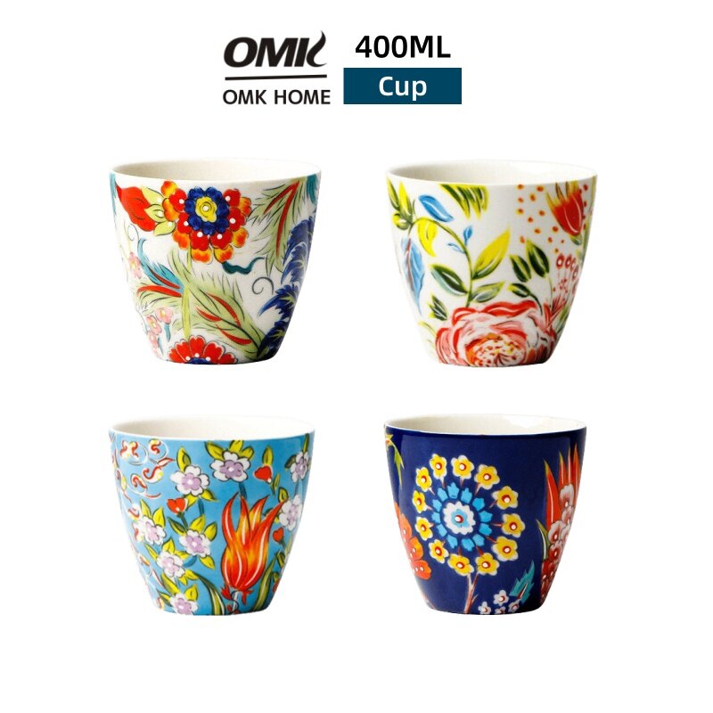 OMK American Style Underglaze Ceramic Teacup 400ML Coffee Cup Mug