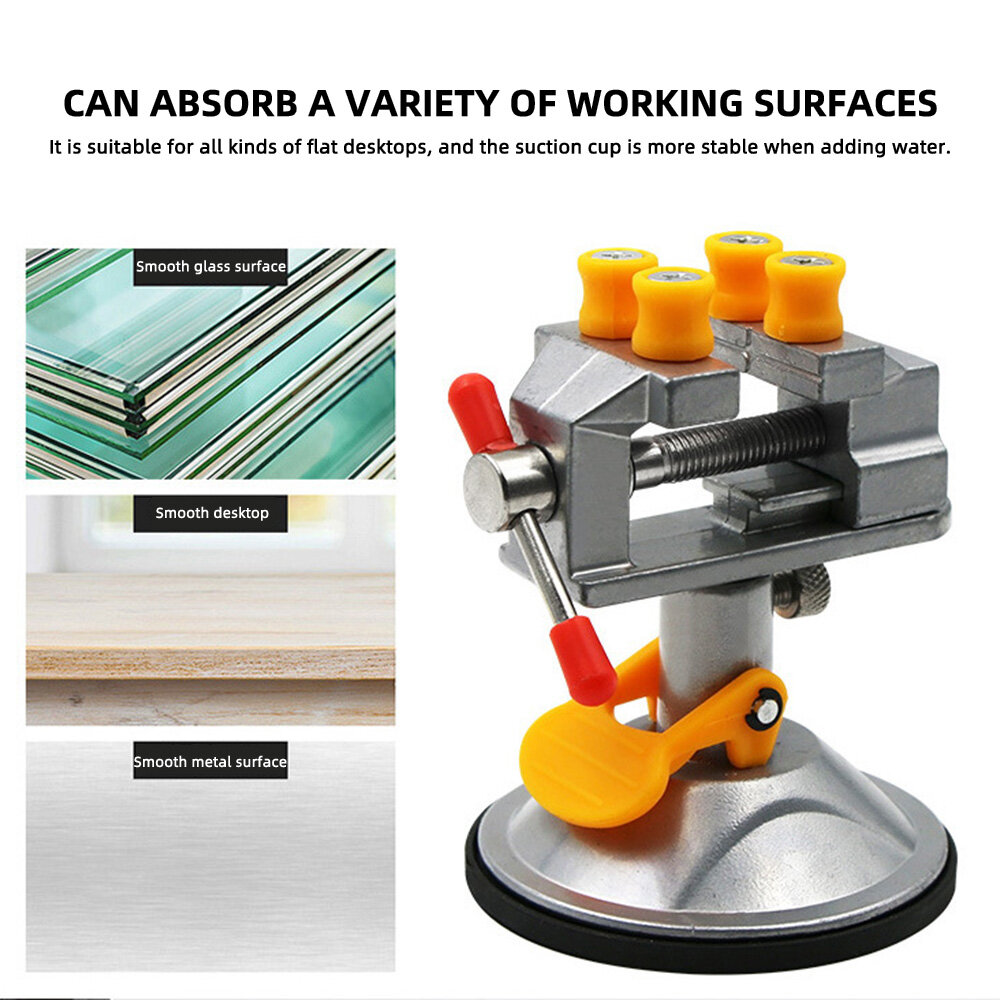 【Ready Stock】Original Aideepen Hand Tools Suction Cup Mini Vise Vise 360 Degree Rotatable Small Vises Mini Walnut Clamping Tools Universal Suction Cup Vise