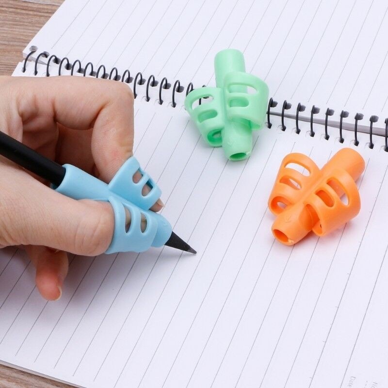 3Pcs Children Writing Pencil Pan Holder Kids Learning Practise Silicone Pen Aid Grip Posture Correction Device for Students