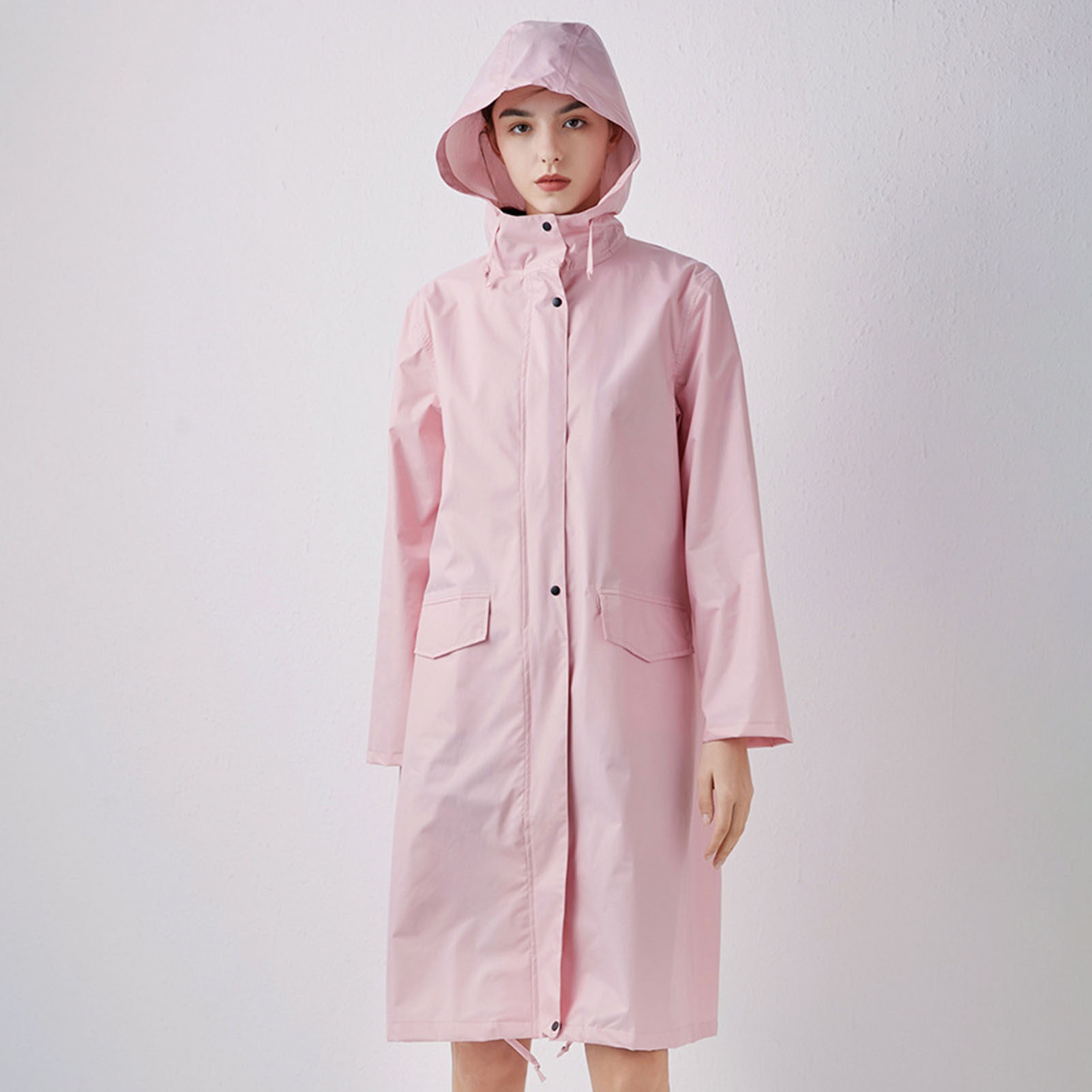 Benferry Solid Color Raincoat Waterproof 210D Polyester Cloth Unisex Rain Jacket for Outdoor