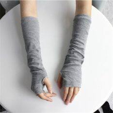 Găng tay hở ngón co giãn kích thước 28×8.5cm thời trang thu đông phong cách unisex – INTL