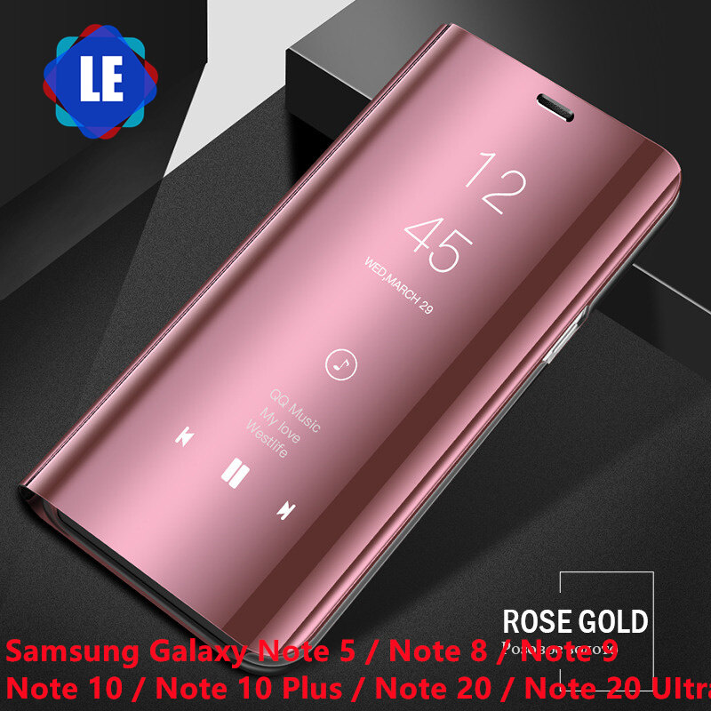 For Samsung Galaxy Note 5 / Note 8 / Note 9 / Note 10 / Note 10 Plus / Note 20 / Note 20 UItra Phone Case Luxury Electroplating Mirror Flip Cover Hard TPU Full Protection Casing