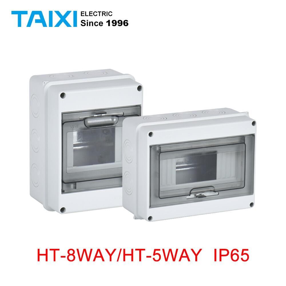 8way plastic distribution box IP65 waterproof MCB box 5way junction wire panel circuit breaker