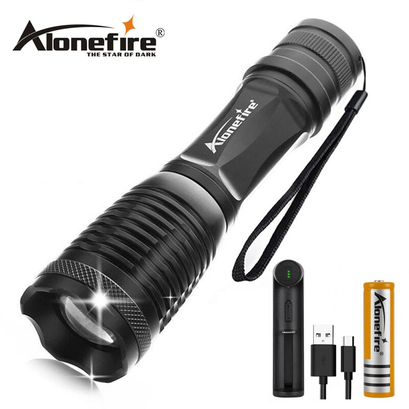 Alonefire Đèn Pin LED E007 Đèn Lồng XML T6 L2 Đèn Pin Thu Phóng Không Thấm Nước