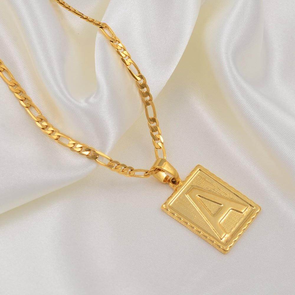 CS-DB Jewelry Silver Letter A Alphabet Chain Charm Pendants Necklaces