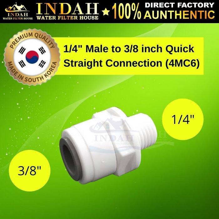 Water Filter Fitting Connector 1/4" to 3/8" Connector / 1/4" Male