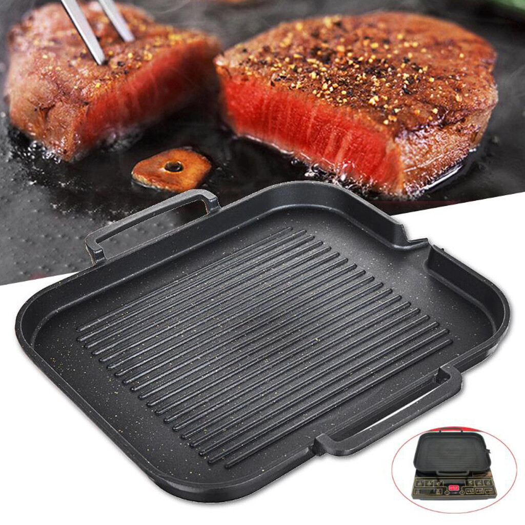Loviver Kitchen Non-Stick Cooking Grill Pan Frying Pan Aluminum Alloy BBQ Grill Pan