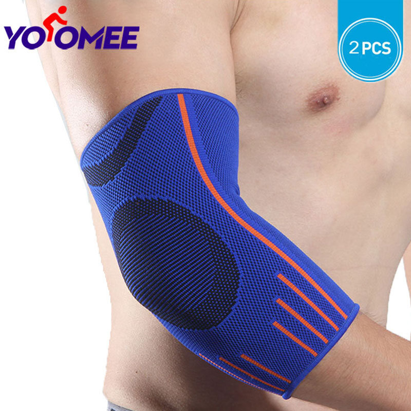 Yoomee 2 Pcs Unisex Elbow Support Elbow Sleeve Compresses Volleyball Lengthen Elbow Outdoor Breathable Tennis Training Arm Protector
