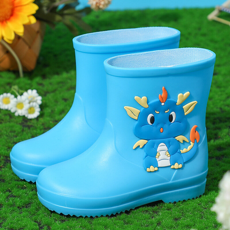 Insular children's rain boots New cartoon waterproof PVC rain boots for boys and girls Kindergarten outside wear short tube rain boots