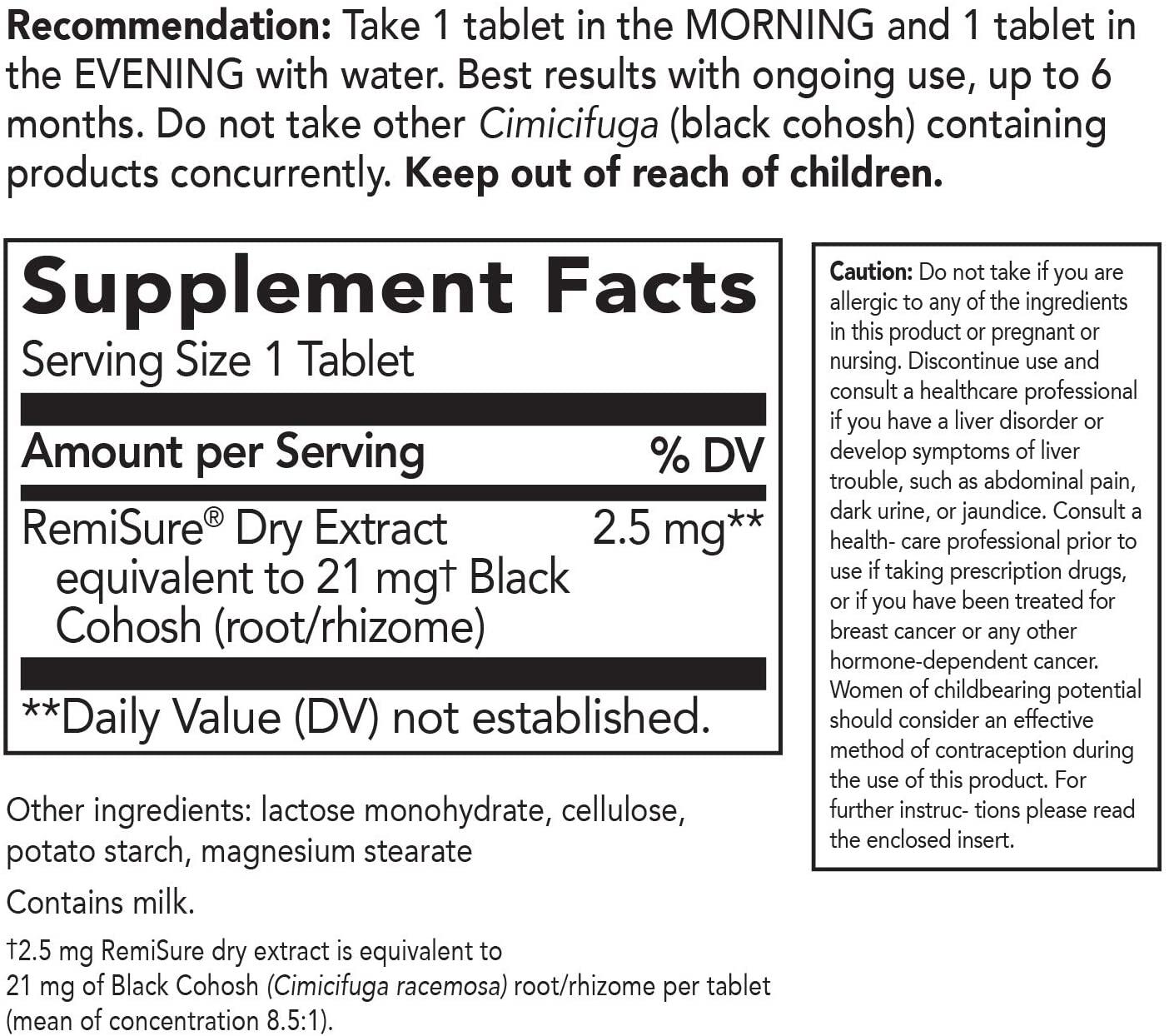 การรักษาด้วยเอนไซม์อเมริกัน Remifemin Black Cohosh วัยหมดประจำเดือน