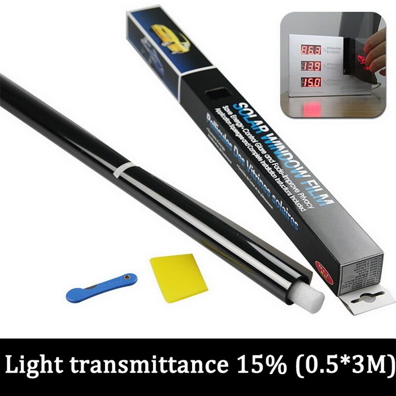 Bán Chạy 1 Miếng Dán Màu Cửa Sổ 50Cm X 3M CuộN Đen VLT 15% (Cách Nhiệt 55%) Cho Xe Hơi Thương Mại Ô Tô