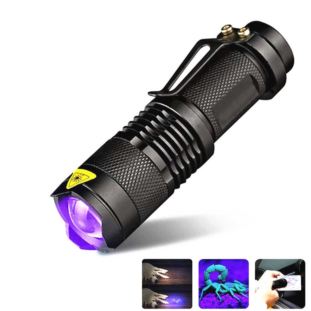 Phileex 395 NM 51 UV Ultraviolet LED Flashlight Blacklight 3 AA Battery With Feature Currency Detector