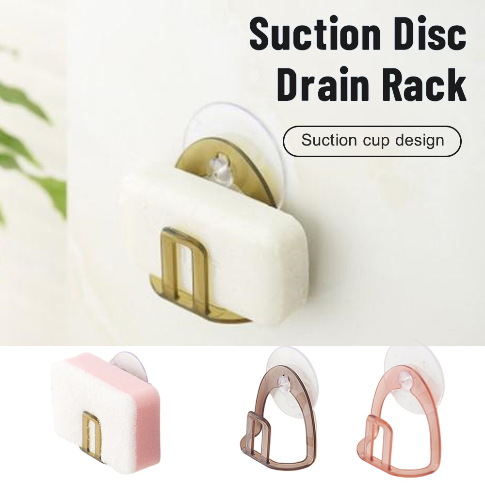 zakka COD Kitchen Sink Drain Rack Plastic Suction Cup Sponge Holder Sponge Storage Rack Sink Stand Holder Organizer Kitchen Accessories