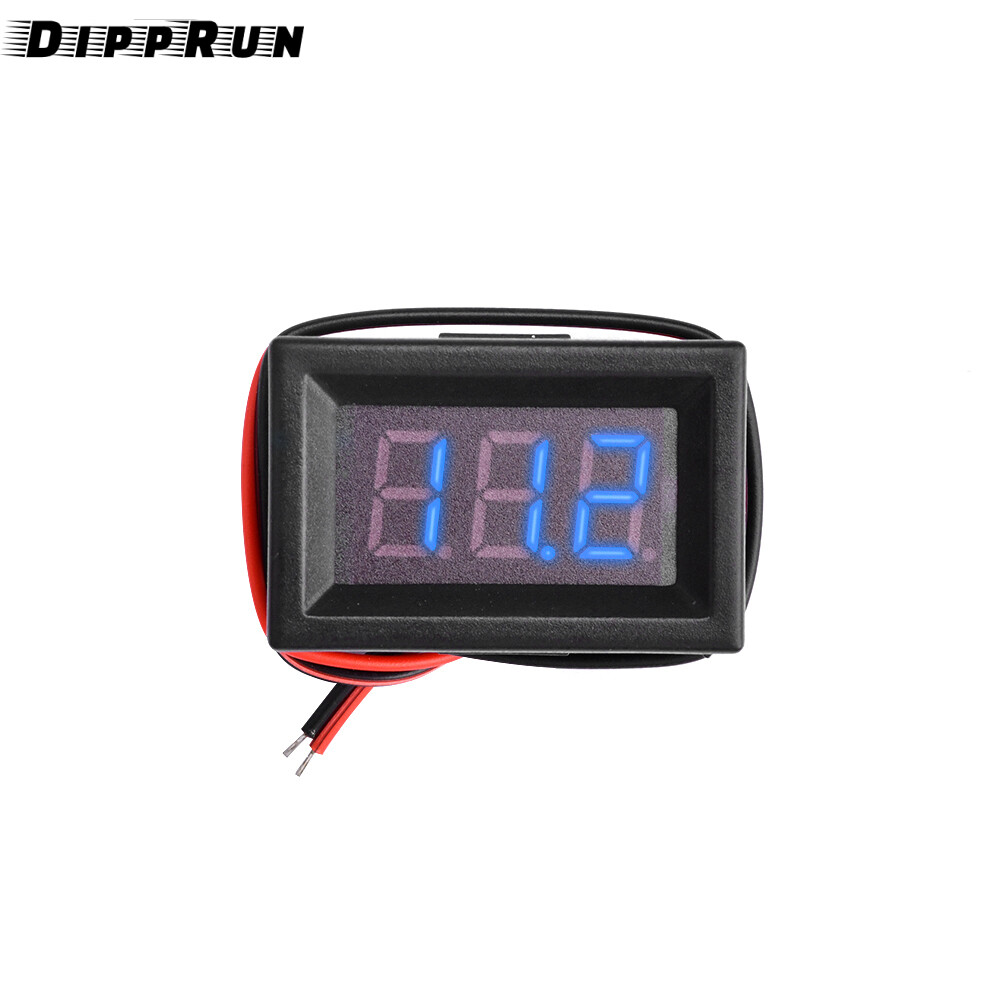 DIPPRUN 0.36 Inch DC 30V Digital Voltmeter Voltage Tester Gauge LED Display 3-wire Volt Meter for Car Motor Panel Mount
