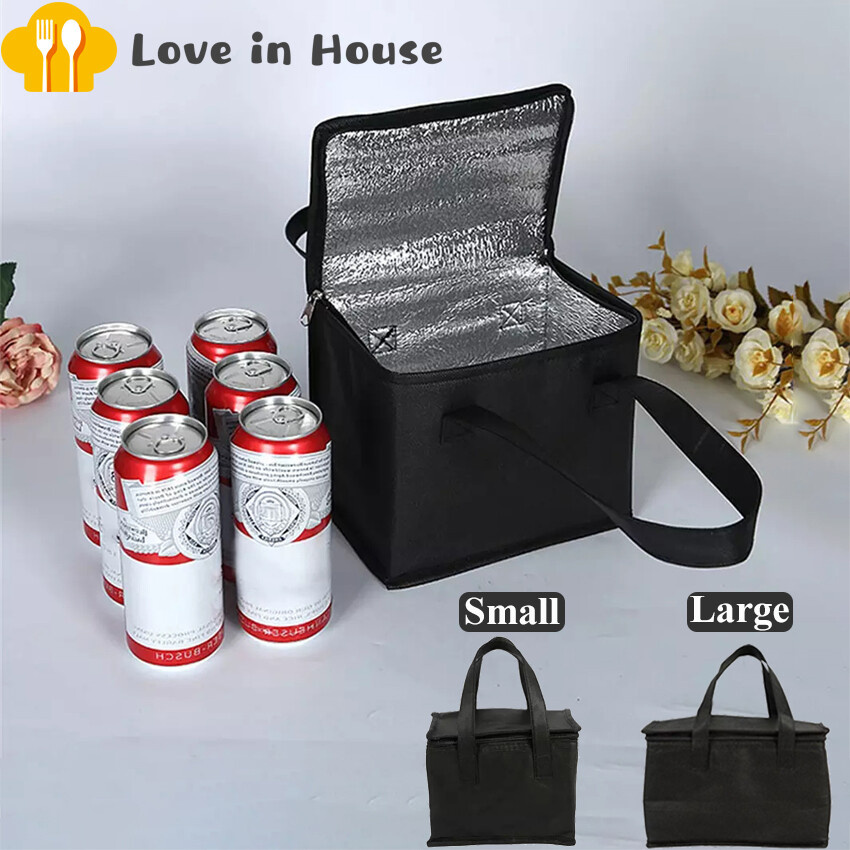 [Ready Stock] Portable Lunch Cooler Bag Folding Insulation Picnic Ice Pack Food Thermal Bag Drink Carrier Insulated Bags Food Delivery Bag