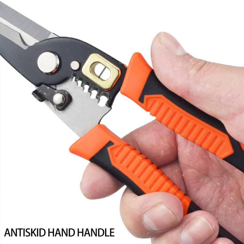 10 In 1 Stripping Crimping Pliers Wire Stripper Multi Functional Ring Crimpper Electrician Peeling Network Cable Stripper Tools