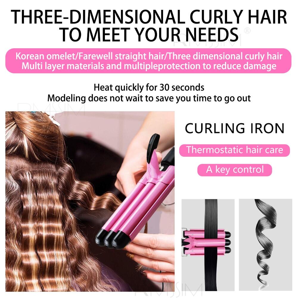 Curling Irons Wands for hair Professional Curling Iron Ceramic Triple