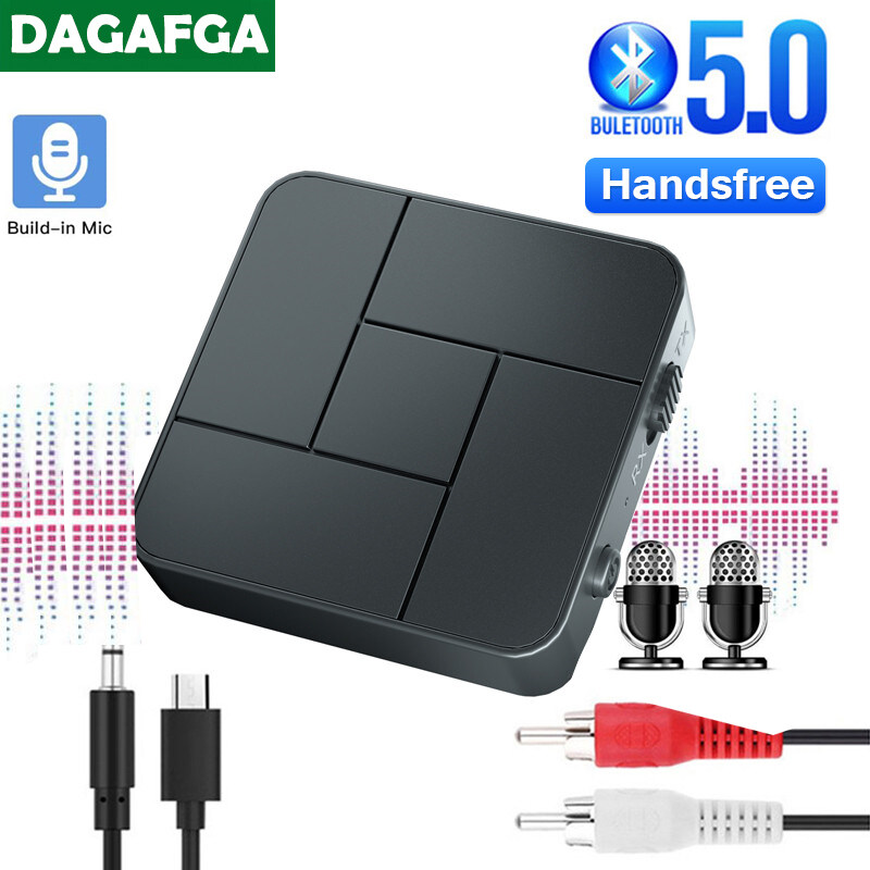 KN326 Bluetooth 5.0 Thiết Bị Thu Nhận Âm Thanh Transmitter Rảnh Tay Có Micro 3.5 Mét AUX Jack RCA USB Dongle Stereo Bộ Chuyển Đổi Không Dây Cho Xe T V Tai Nghe PC
