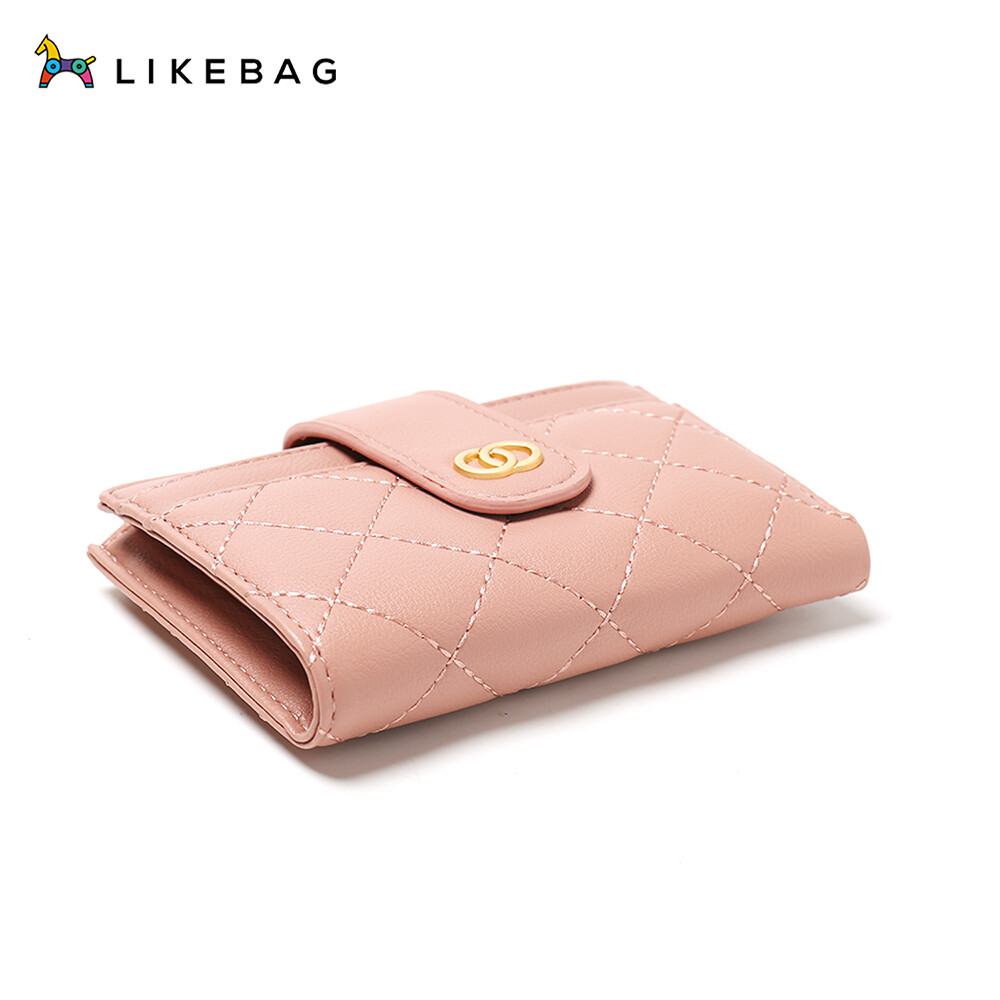 Ví Ngắn LIKEBAG Ví Gấp Da PU Màu Trơn