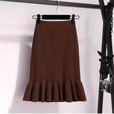 Women Knitting Skirt Newest Slim Elegant Skirts Lady Pencil Skirt Solid Midi Skirts 5Color