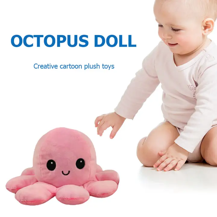 Reversible Octopus Toy Small Double-Sided Flip Octopus Doll Stuffed Animal  Plush Toys for Kids Toddler Boys Girls Christms Gifts | Lazada