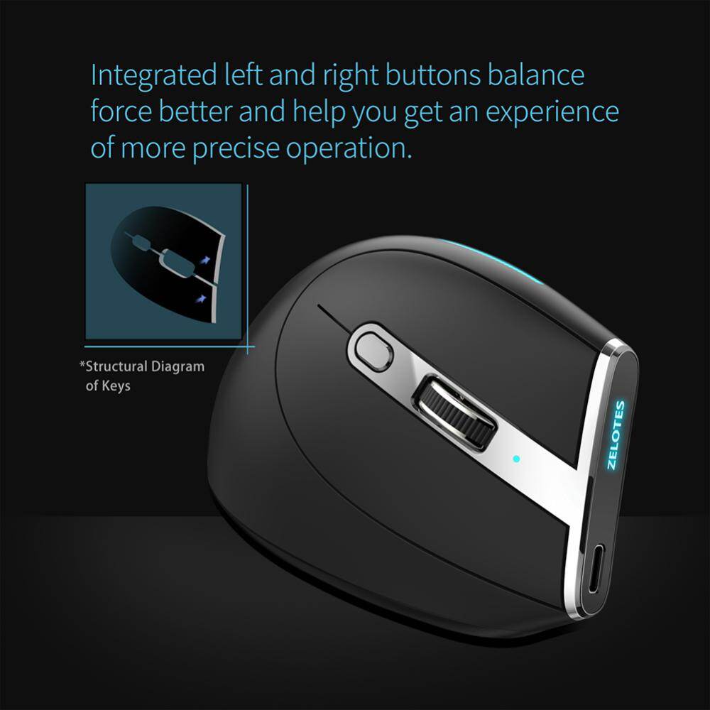 F-36 Ergonomic Vertical Mouse 2400 DPI 8 Buttons Wireless Rechargeable Mice Professional for Computer Laptop Desktop