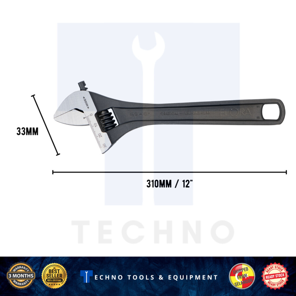 ELORA 60A Series Adjustable Wrench 6A/8A/12A Lazada