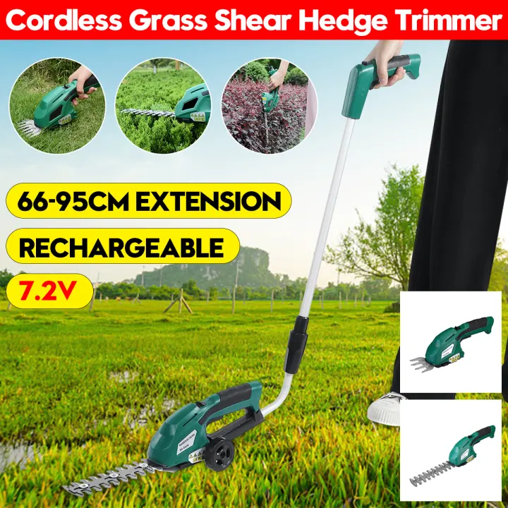 electric hedge trimmer with extension pole