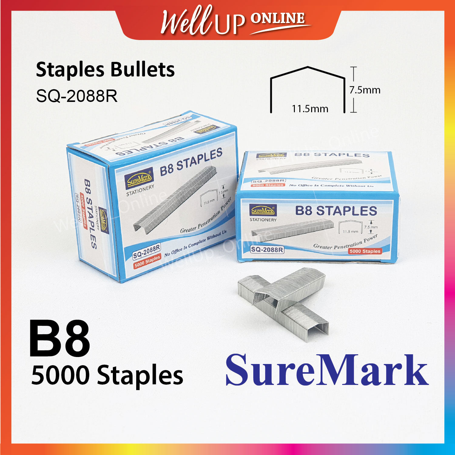 SureMark B8 Staples SQ2088R Stapler Bullets Lazada