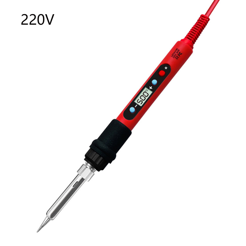 80W Soldering Iron Kit Adjustable Temperature LCD Solder Welding Tools Ceramic Heater Soldering Tips Tweezers Soldering Wire