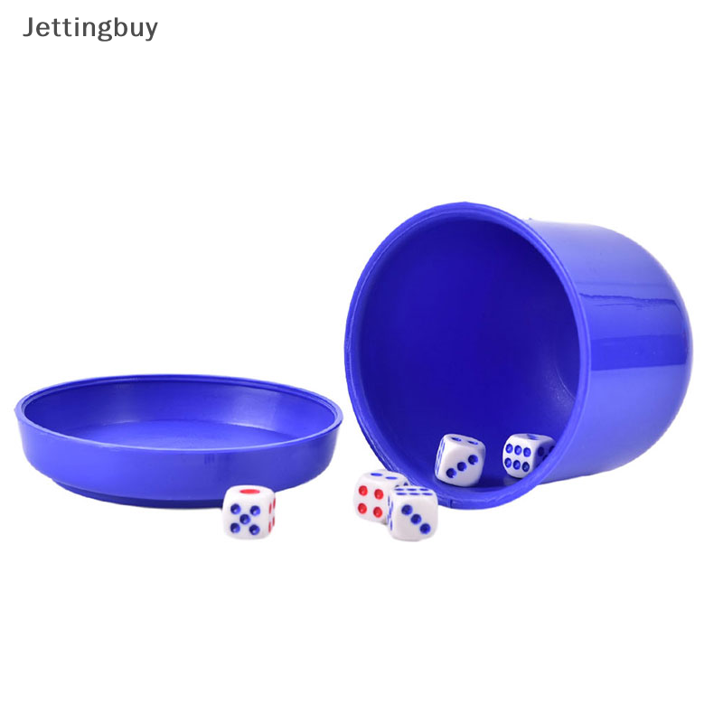 【Jettingbuy】 Flash Sale Polyhedral Dice Cup Drinking Board Game Gambling Dice Box With 5pcs Dices