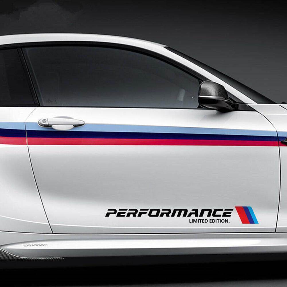 2 Miếng Dán Xe Hơi M Performance Đề Can Cửa Bên Phiên Bản Giới Hạn (Màu Đen)