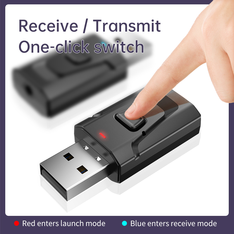 VAOLRO 4 Trong 1 USB Bộ Phát Bluetooth Receiver Với Mic Gọi Rảnh Tay 3.5Mm Aux Âm Thanh Stereo RCA Bộ Chuyển Đổi Âm Thanh Không Dây Cho TV Trên Xe PC Loa Bluetooth Headphone