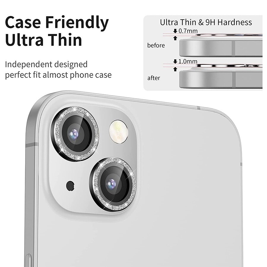 Tấm Bảo Vệ Ống Kính Máy Ảnh Lấp Lánh Kim Cương Cho Iphone 13 12 11 Mini Pro Max Tấm Phim Bảo Vệ Ống Kính Máy Ảnh Vòng Kim Loại Kính Cường Lực