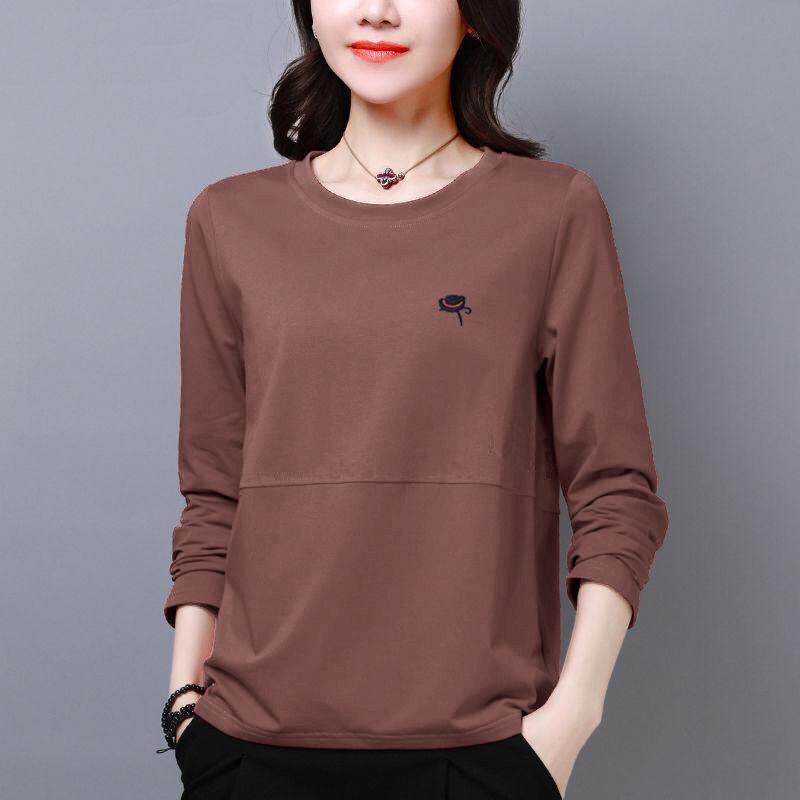 Korean version of spring and autumn loose T-shirt women's long sleeve women's bottoming shirt jacket
