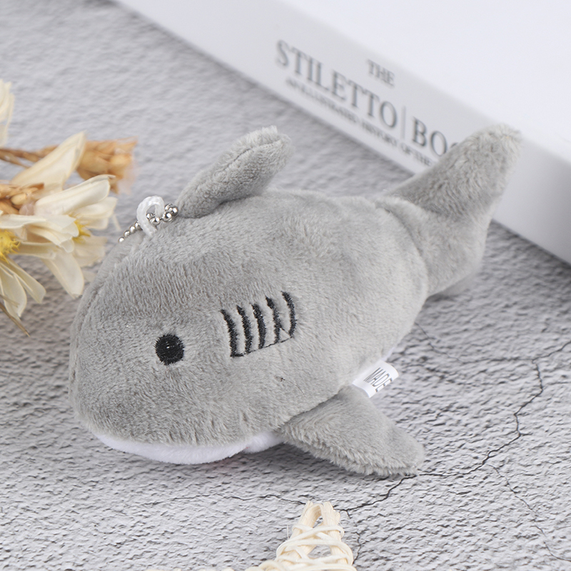 New 12CM key chain gift shark plush stuffed toy doll mini pendant plush toys