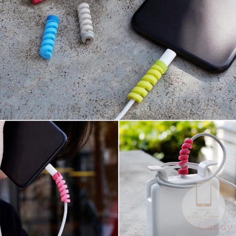 Ống Bọc Bảo Vệ Tai Nghe Sạc Usb Thích Hợp Cho Samsung Android Ống Bọc Bảo Vệ Cáp Dữ Liệu Xoắn Ốc Ống Bọc Bảo Vệ Cuộn Dây Silicon