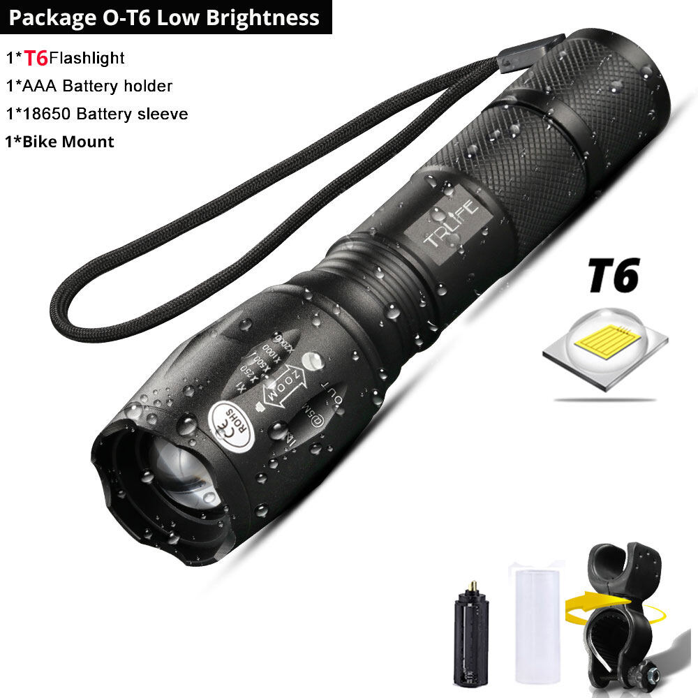 Bicycle light 1000 lumens v6 l2 t6 led cycling front light led bike light lamp torch waterproof zoom flashlight by 18650 battey