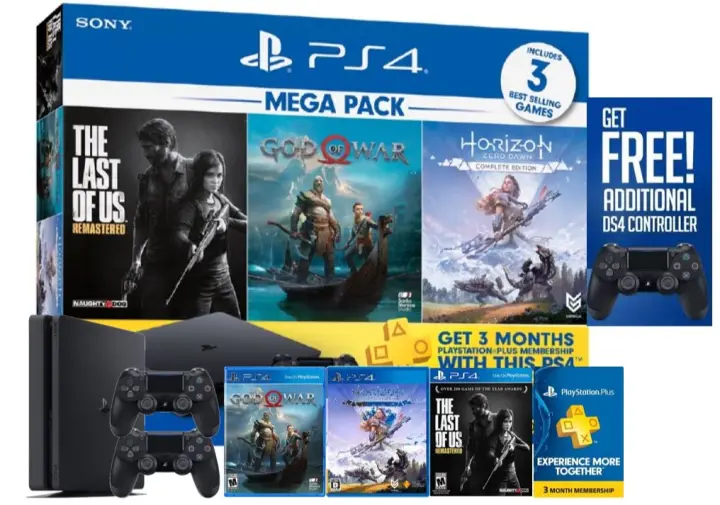 Sony Ps4 Slim 1tb Mega Pack Bundle X 2 Controller Ready Stock 12 Months Official Sony Warranty Lazada