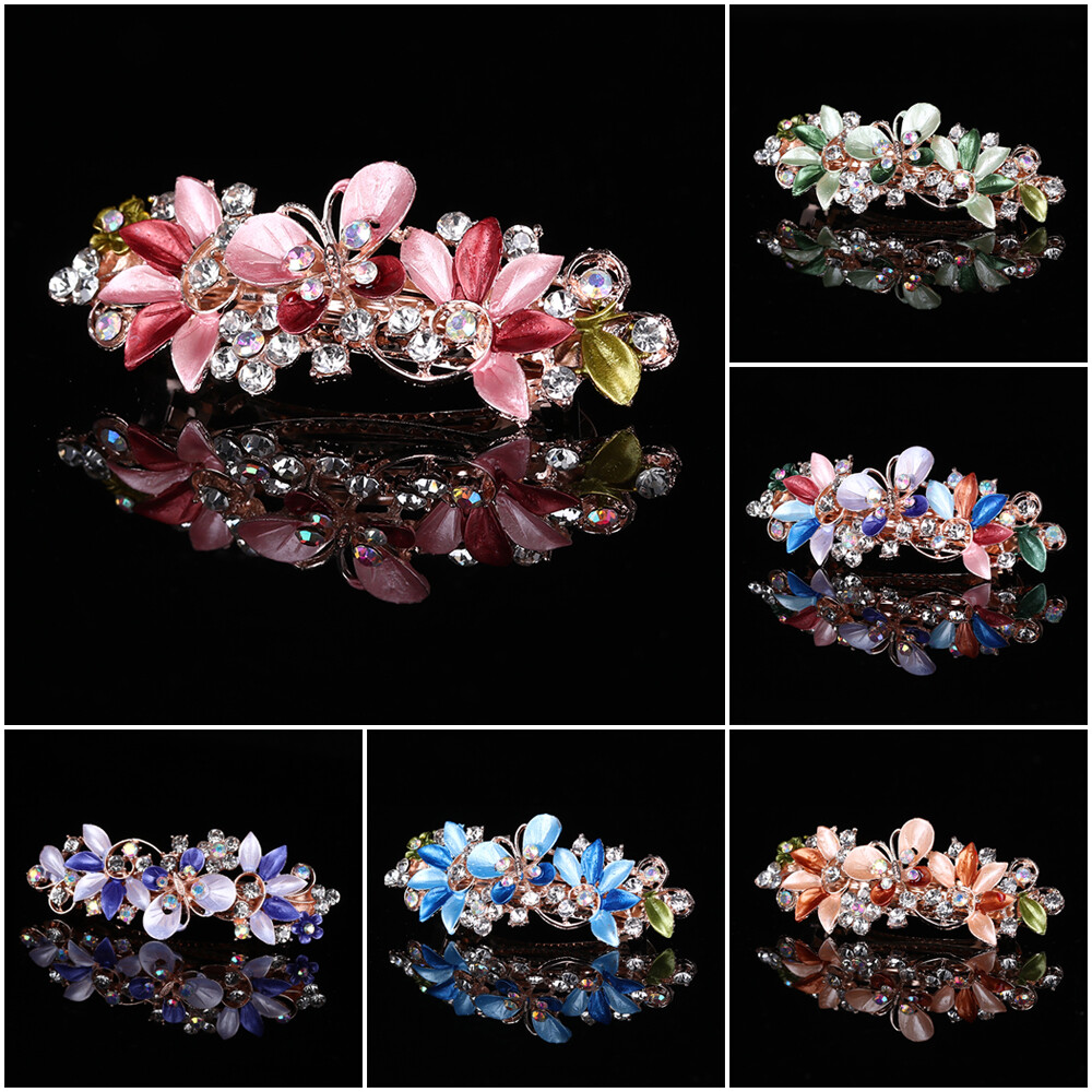 1 pc Crystal hairpin fashion resin hairpin ladies flower headdress accessories crystal hairpin flower hairpin