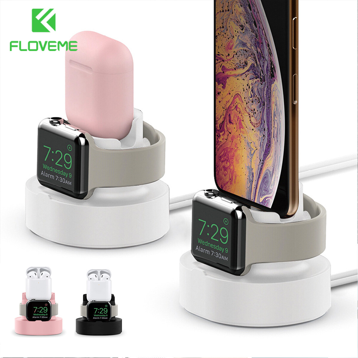 FLOVEME 2 In 1 Watch Charge Stand Dock For iPhone 14 Pro Max Apple Watch Series iWatch SE Charger Holder for IPhone 14Pro 14PLus 13 Mini 13 12 Pro Max 12 Mini 11 XR XS Max X 8Plus 7Plus for Apple IWatch Ultra SE 8 7 6 5 4 3 2 1