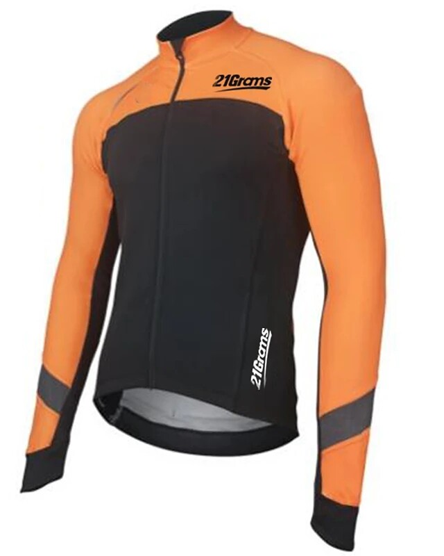 orange cycling jersey long sleeve