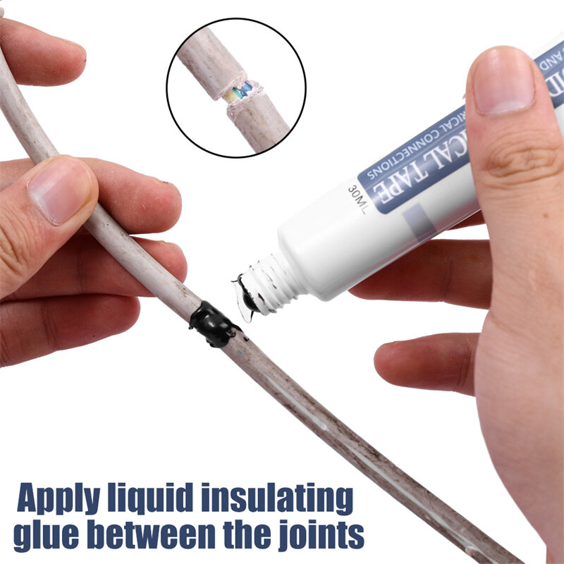 30ML Liquid Insulation Paste Electrical Wire Cable Coat Fix Line Glue Waterproof Protection Sealed Repair Rubber Liquid Tape