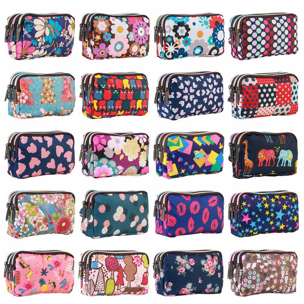 Fashion Women Flower Wallet Waterproof Canvas Clutch Mini Handbags Sports Cell Phone Bags Coin Purse Party Money Makeup Bag
