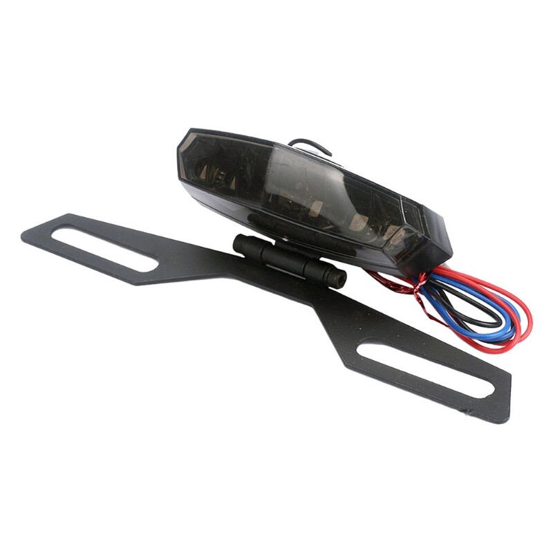 【Ready Stock】Motorcycle License Plate Bracket Taillight Fixed Folding Number Plate Frame Holder Light Mount Universal Motorbike Parts