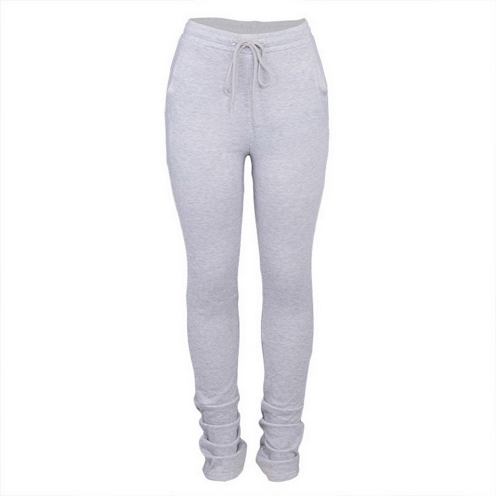 Women Leggings Pants Pleated Drawstring 