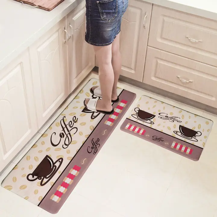 2pcs Set Of 40 1cm 40 60cm Long Kitchen Rug Floor Mat Printed Non Slip Home Entrance Mats Rug Lazada Ph