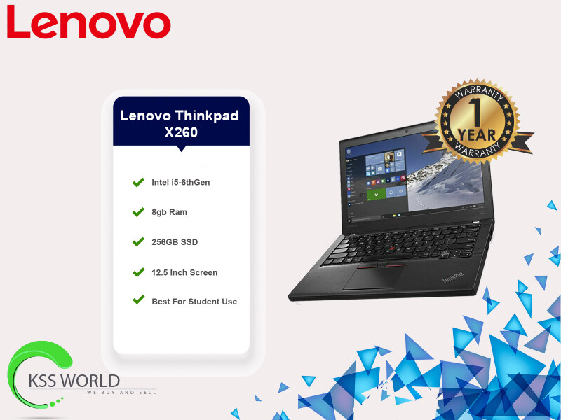 Lenovo Thinkpad X260 i5-6th Gen 8Gb Ram 256GB SSD 12.5 Inch Screen Hdmi Port And Camera Available. Malaysia
