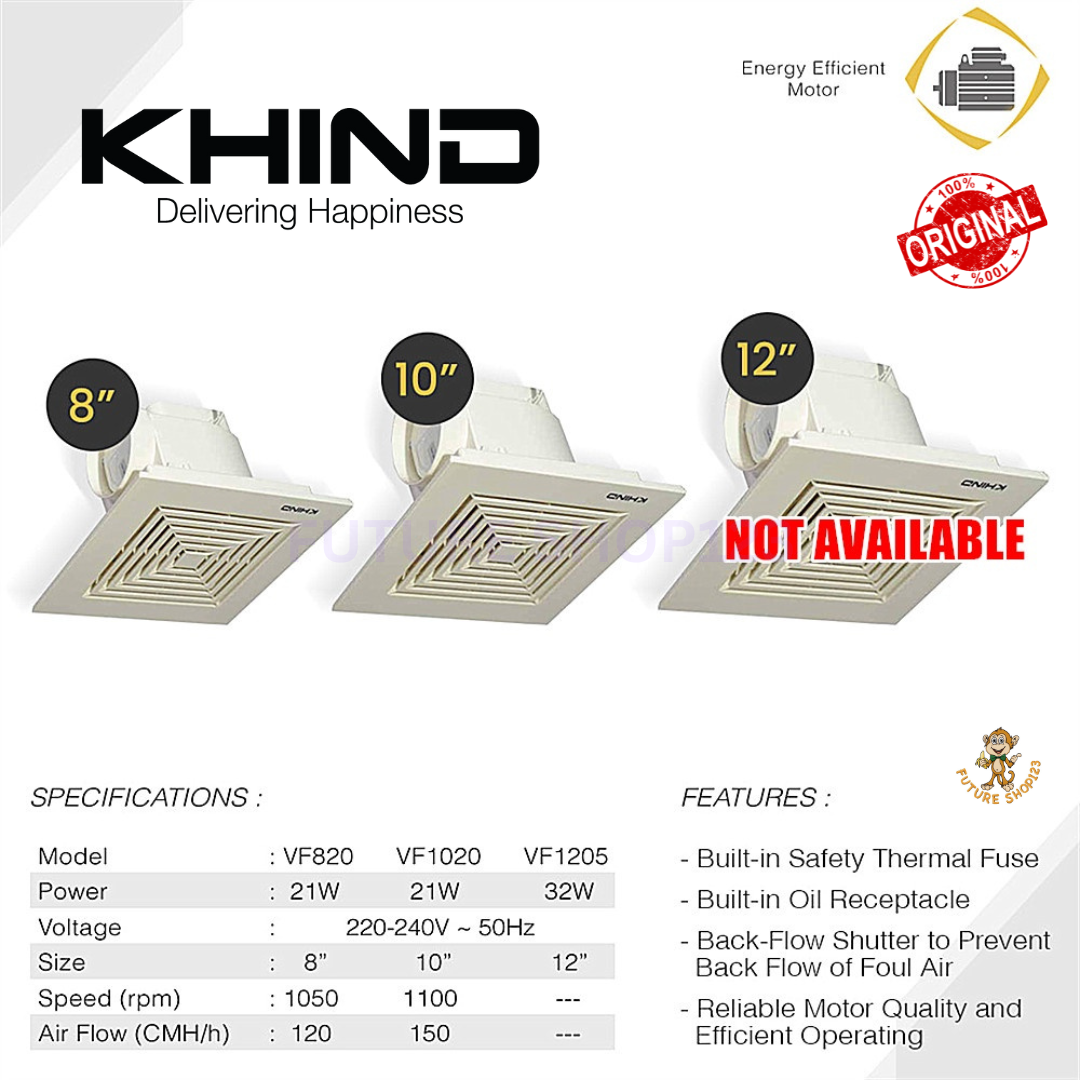 Khind 8" Ventilation Fan VF820 10'' VF1020 / Khind Original Ceiling