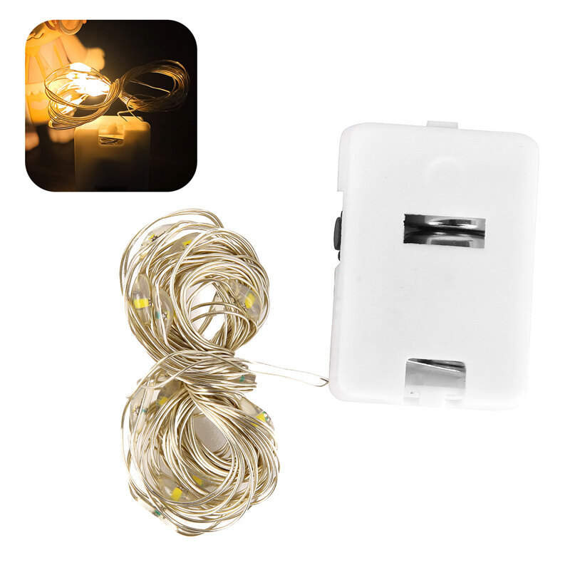 Yespery 1m/2m led battery mini led copper wire fairy string lights christmas wedding happy party decor